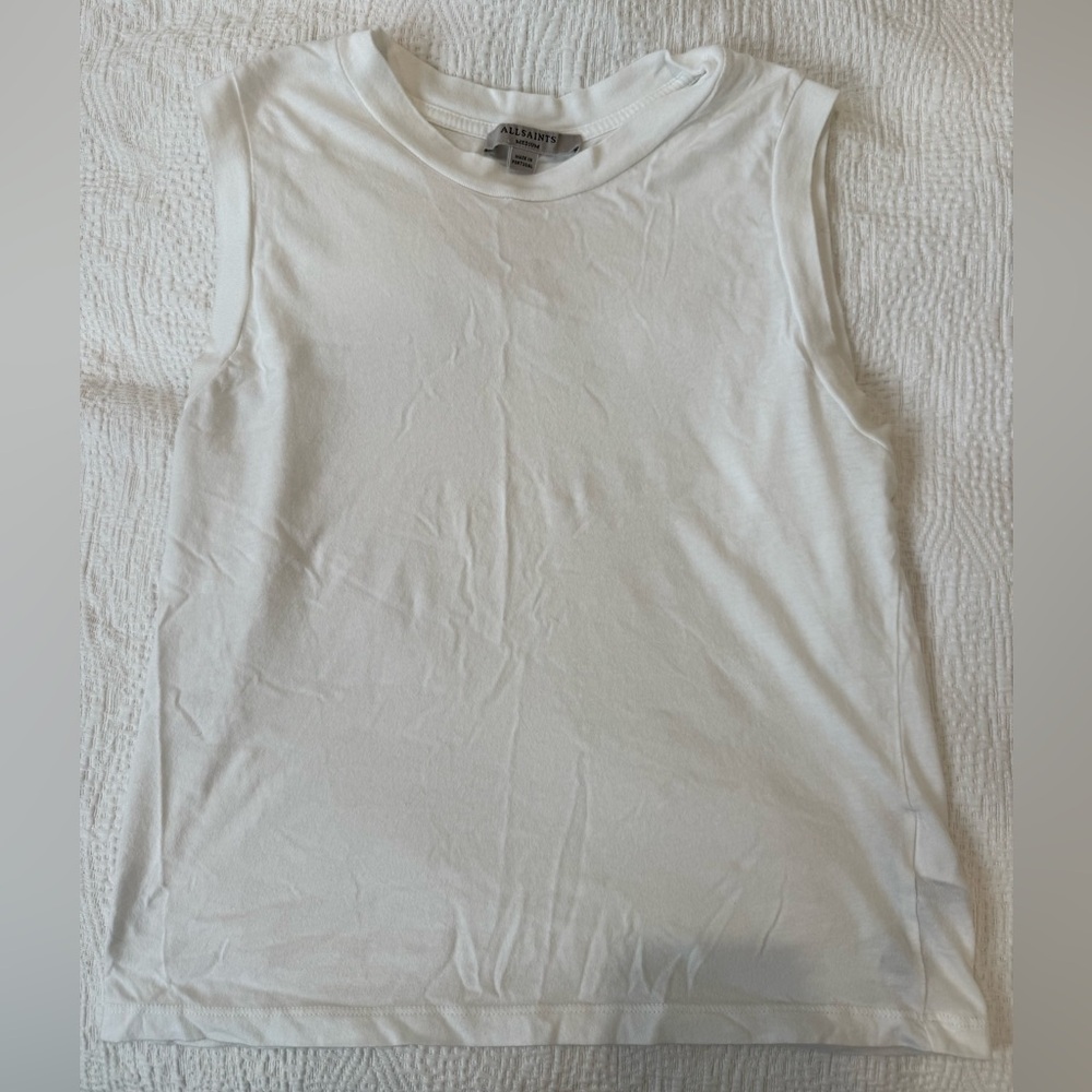 All Saints White Sleeveless Top
